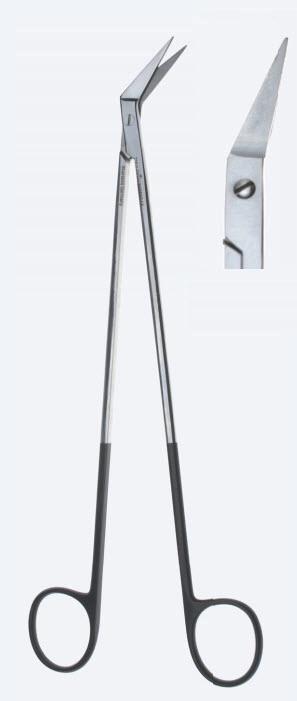 Ножиці, хірургічні, Potts-Smith, "Supercut", мікро-судинні, вигнуті, під кутом 45°, гострокінцеві, довжина 230 мм. Бренд - Asanus Medizintechnik Gmb, Німеччина